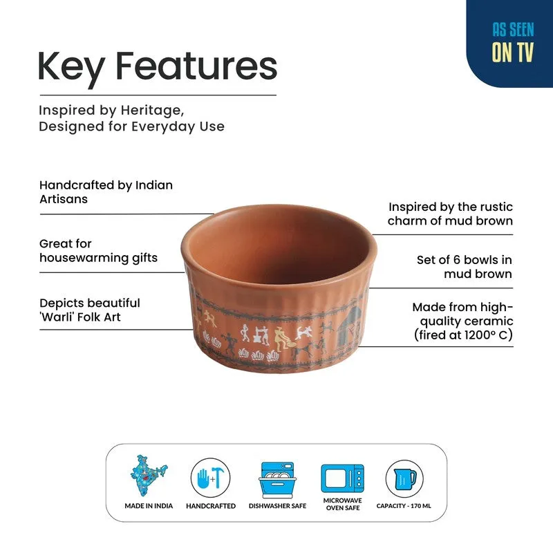 Delight Ceramic Snack Bowl (170 mL) - Set Of Six media 5