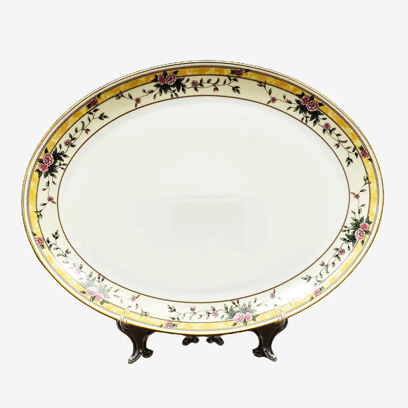 Yesenia 24k Gold Brushed Porcelain Dinner Set - 33 Piece Set media 6