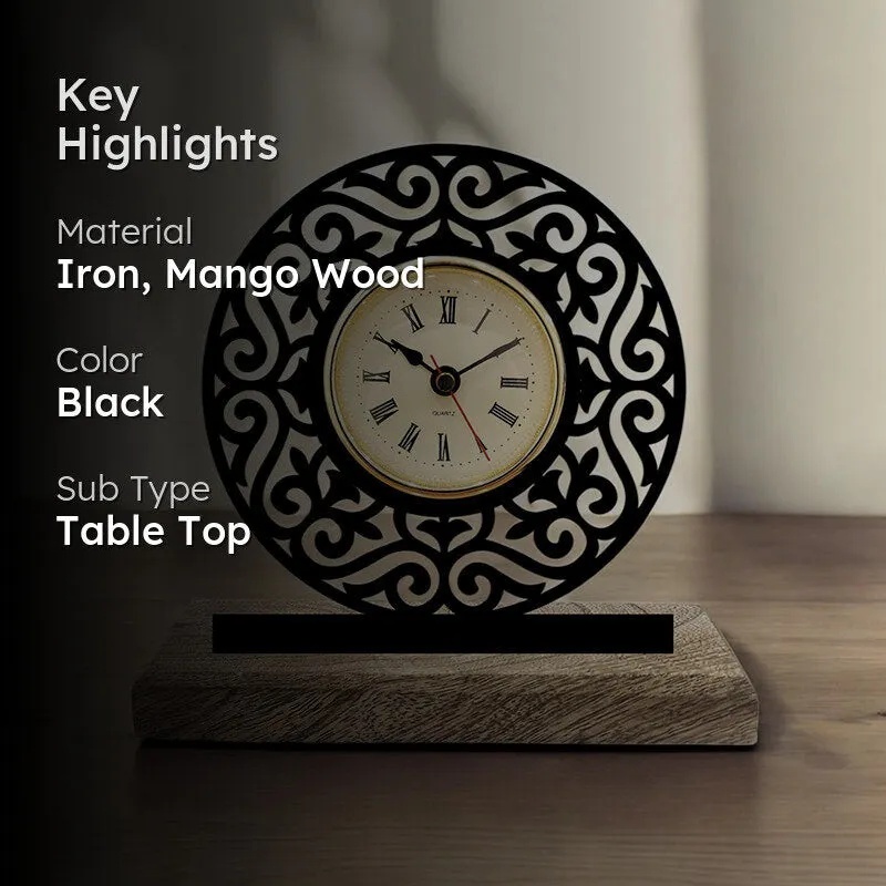 Mandala Curves Analog Table Clock media 2