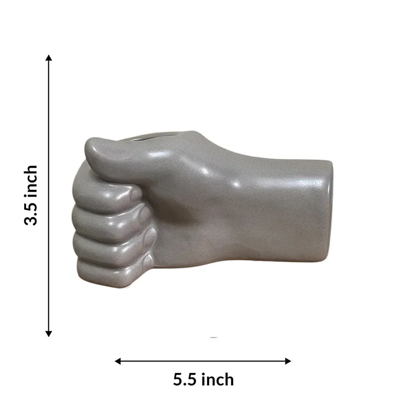 Hand Hewn Ceramic Vase - Grey media 5
