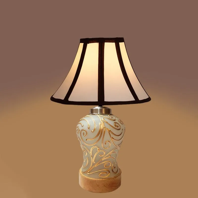 Lumithra Wooden Table Lamp - White & Black media 5