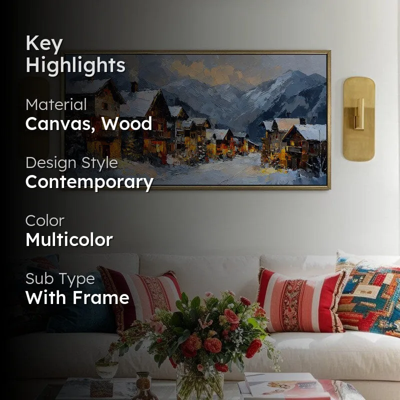 Hearthlight at Dusk Canvas Wall Painting With Frame media 2