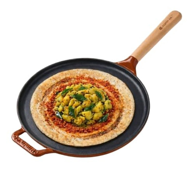 Cumin Co Enamel Cast Iron Dosa Tawa (Rust,Black) - 28 cm media 3