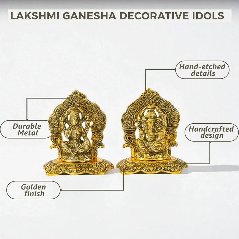 Solenya Lakshmi & Ganesh Idols & Sets - Set Of Two media 6