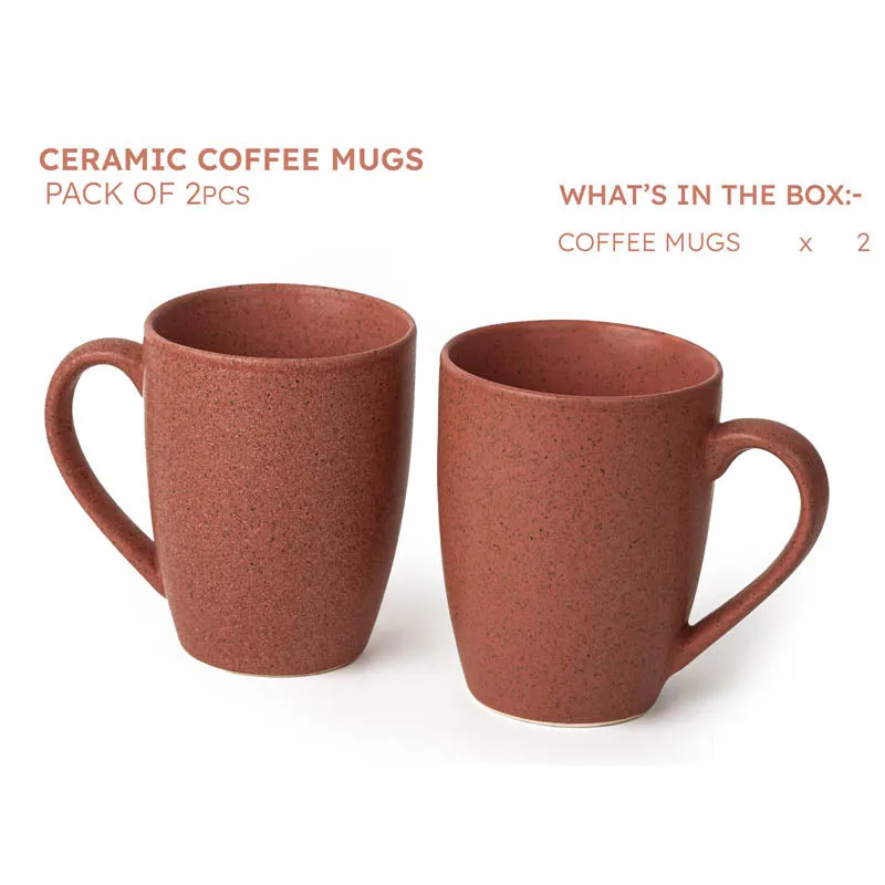 Sip & Style Ceramic Coffee Mug (Pastel Red/300 mL Each) - Set Of Two media 4