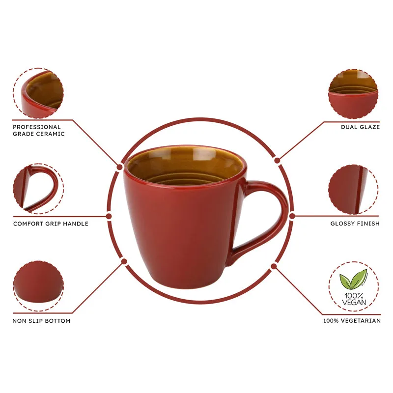 Karvaa Ceramic Coffee Mug (Red) - 350 mL media 5