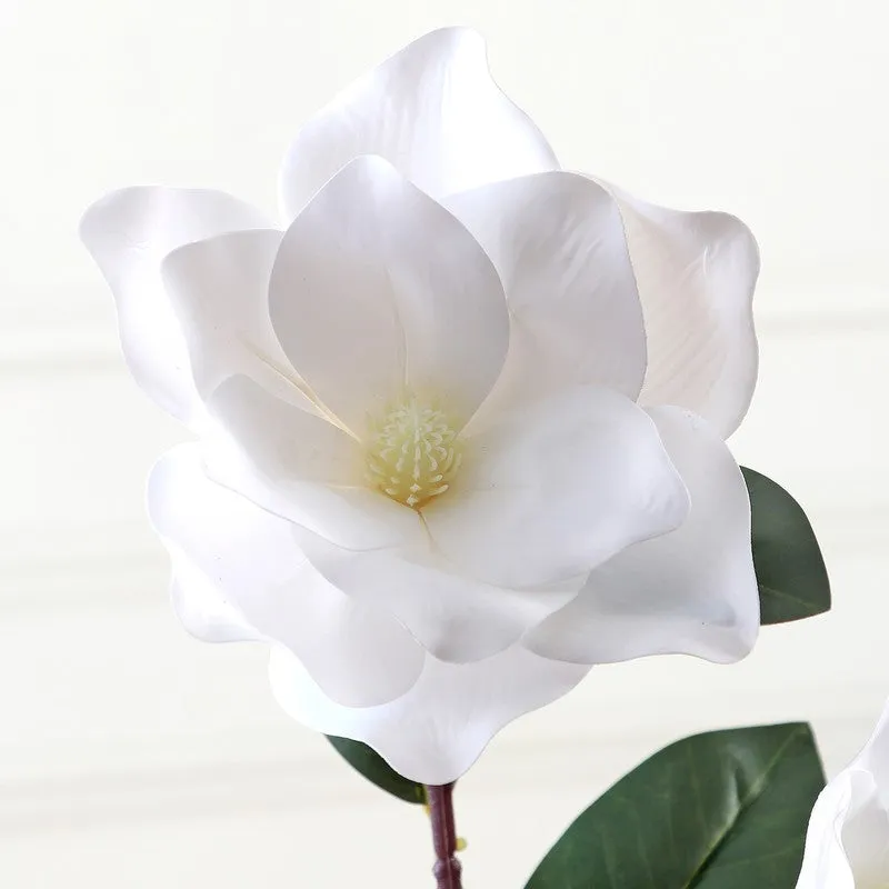Floreva Magnolia Silicone Artificial Flower - White media 7