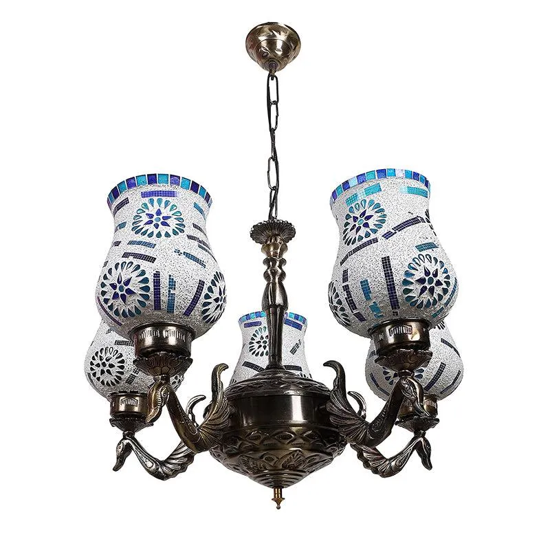Tara Mayoora Mosaic Golden Antique Ceiling Lamp media 4