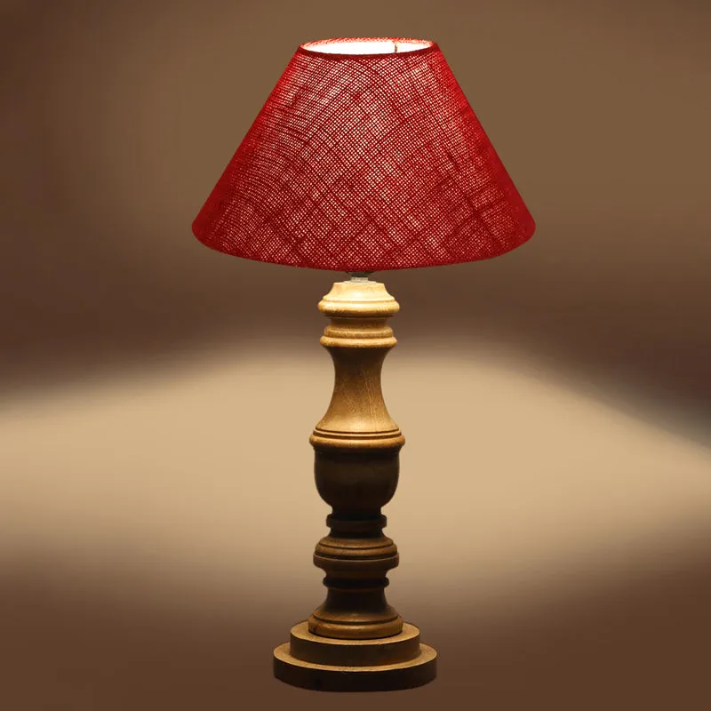 Sienna II Carve Wooden Table Lamp - Red,Brown media 5