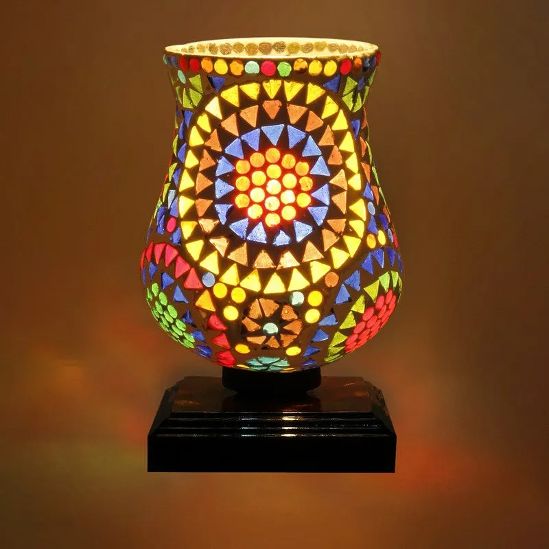 Chroma Mosaic Glass Table Lamp With Wooden Base - Multicolor media 7