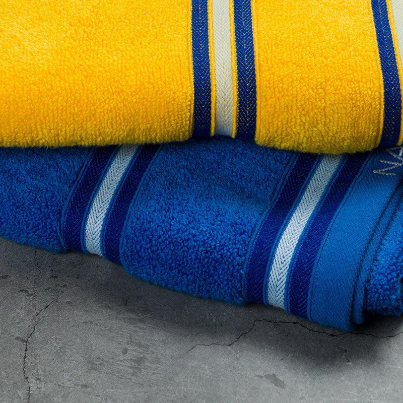 Nautica Dove Down Cotton Towel Set (Yellow & Royal Blue) - Set Of Two media 5