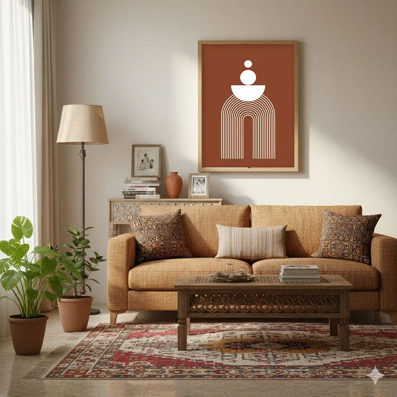 Zen Gateway Canvas Wall Painting With Brown Frame media 4