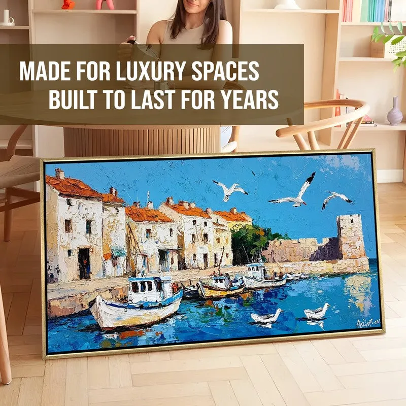 Drifted Boats Canvas Wall Painting With Frame media 7