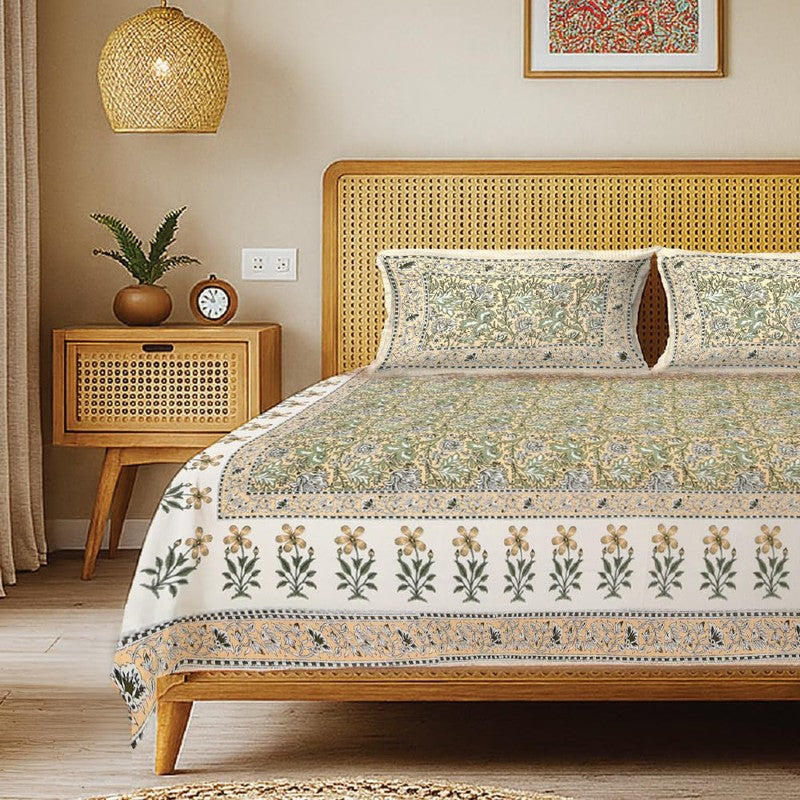 Urban Space Prakriti Pure Cotton Bedsheet (Brown) - 200 TC media 3