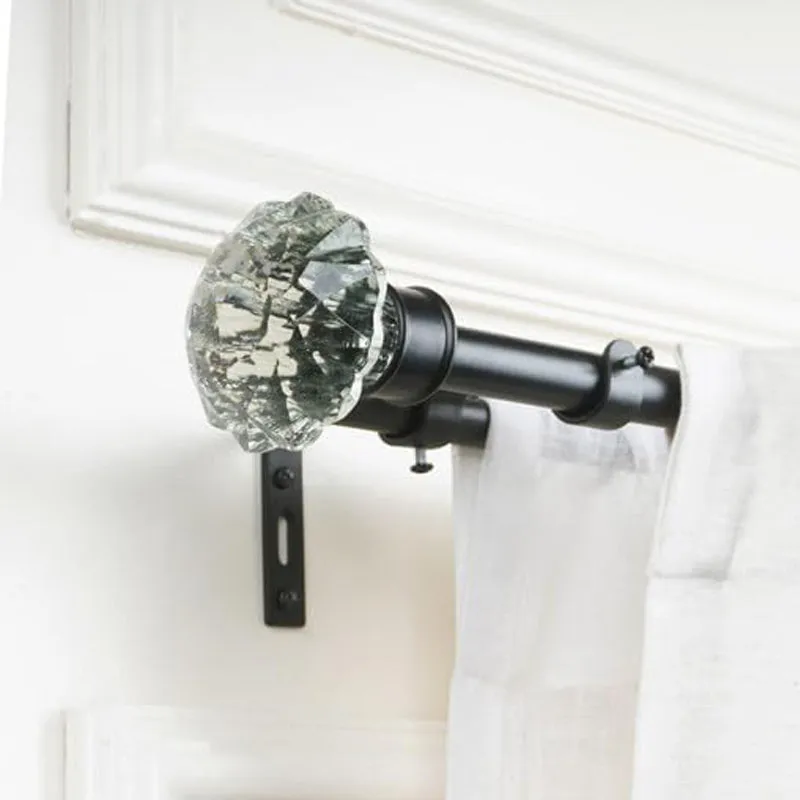 Etherea Duo Extendable 1" Double Curtain Rod With Urn Finial & Brackets (White) media 4