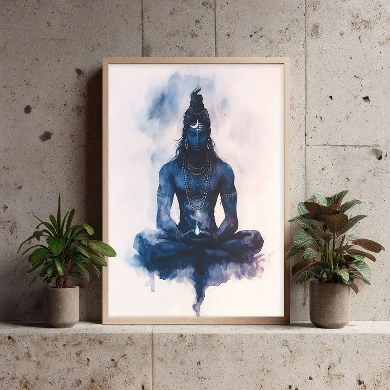Divine Chandra Chooda Spiritual Archival Paper Wall Painting - Natural Brown Frame media 3