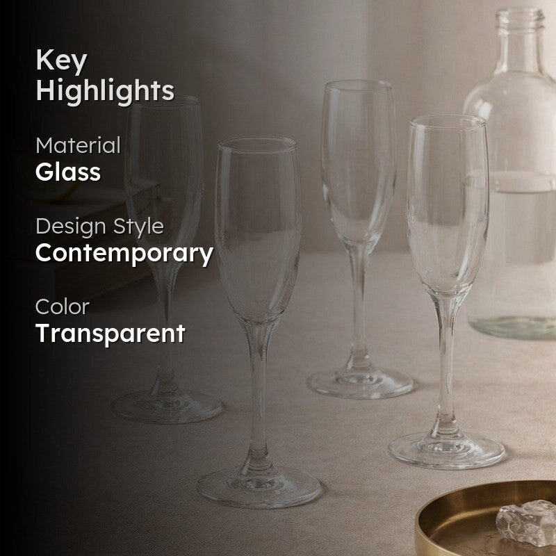 Glass Wine Glasses (180 mL Each) - Set Of Four media 2
