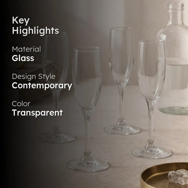 Glass Wine Glasses (180 mL Each) - Set Of Four media 2