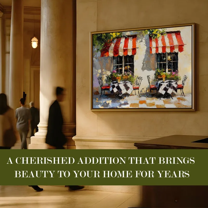 Parisian Cafe Canvas Wall Painting With Frame media 7
