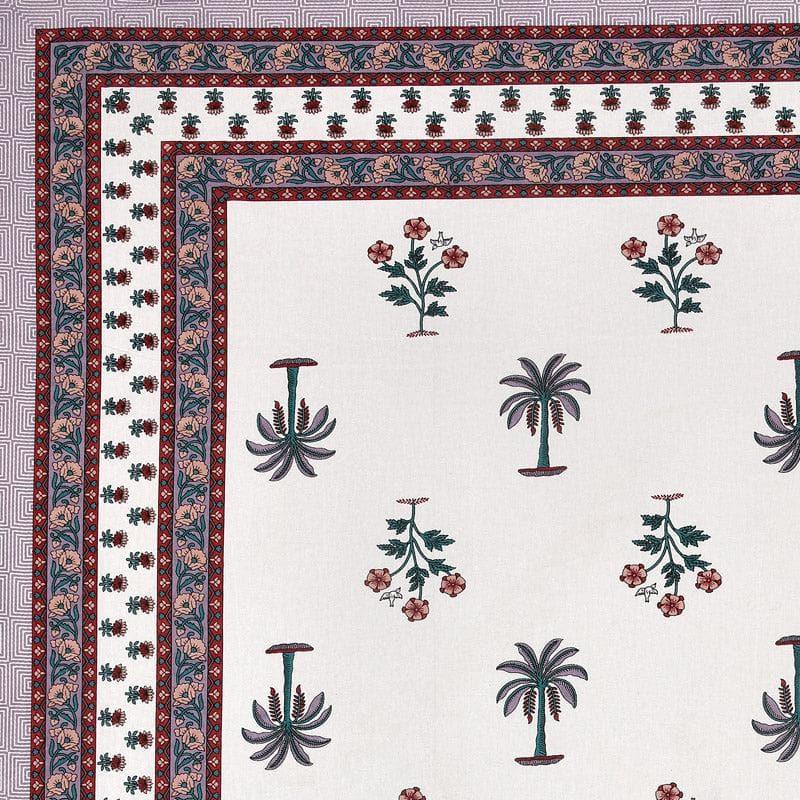 Palm Fields Printed Cotton Bedsheet (Maroon) - 140 TC media 4