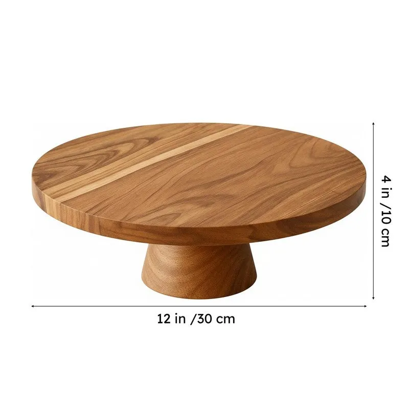 Oaklift Round Wooden Cake Stand media 8