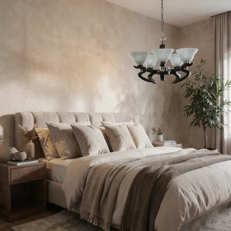 Cresca Wooden Ceiling Lamp - White & Black media 3