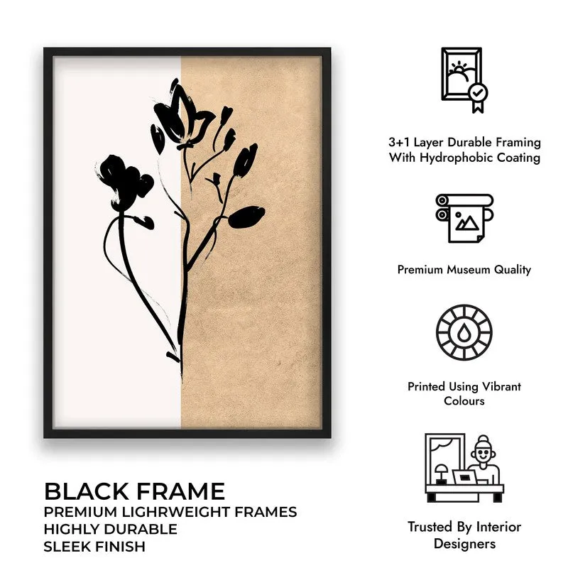 Dual Bloom Canvas Wall Painting With Black Frame media 9
