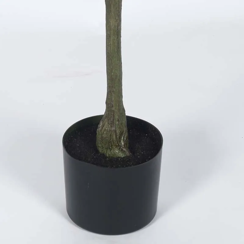 Faux Lush Olive Artificial Plant With Black Plastic Pot - 5.6 Feet media 5