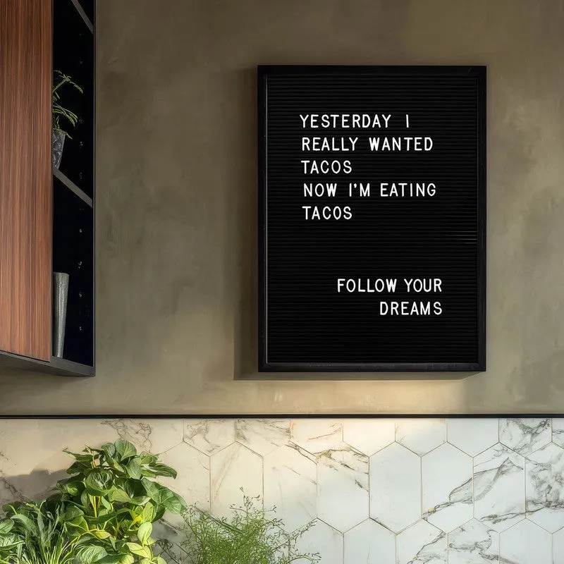 Taco Letters Archival Canvas Wall Art - Black media 3