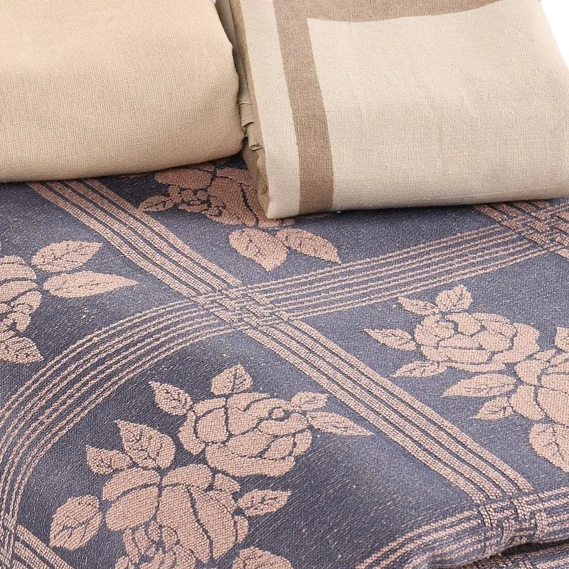 Petal Grid Cotton Bedsheet (Purple) - 224 TC media 6