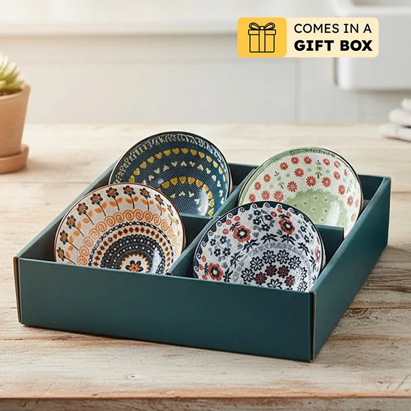 Rioware TableBloom Ceremic Snack Bowls (250 mL Each) - Set Of Four media 1