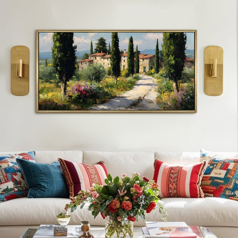 Cypress Path Canvas Wall Painting With Frame