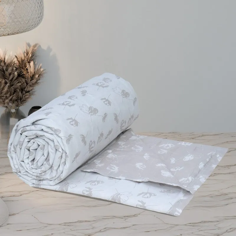 Petal Dots Reversible Cotton Dohar (Beige,White) - 120 GSM media 8
