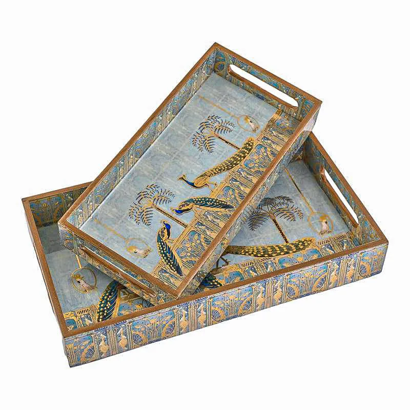 Chitramayi Wood Serving Tray (Medium & Small) - Set Of Two media 7
