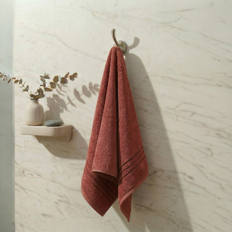 Monte Carlo Dry Muse Pure Cotton Bath Towel - Rust - 60 x 120 cms