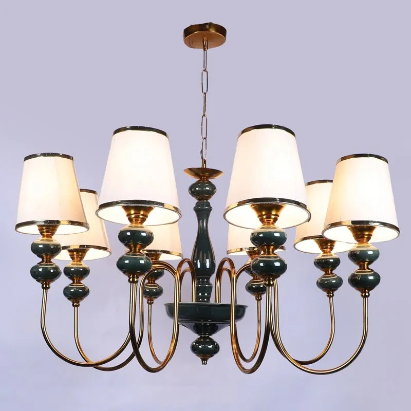 Loona Clustered Iron Chandelier - Blue & White media 5