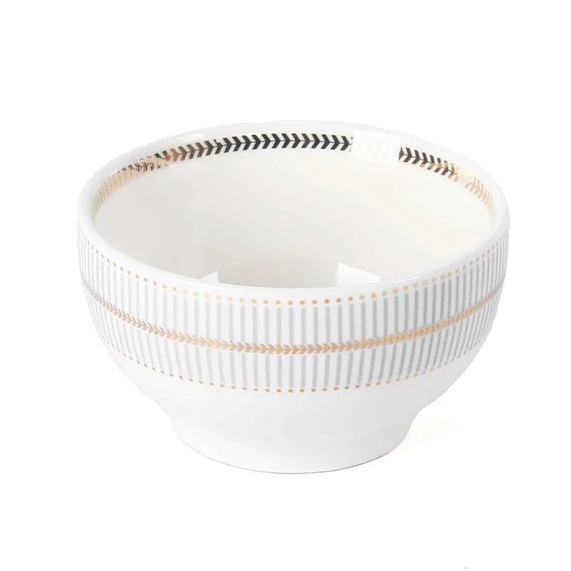 Modern Grid & Bloom 24k Gold Brushed Dinner Set (White,Grey)- 27 Piece Set media 7