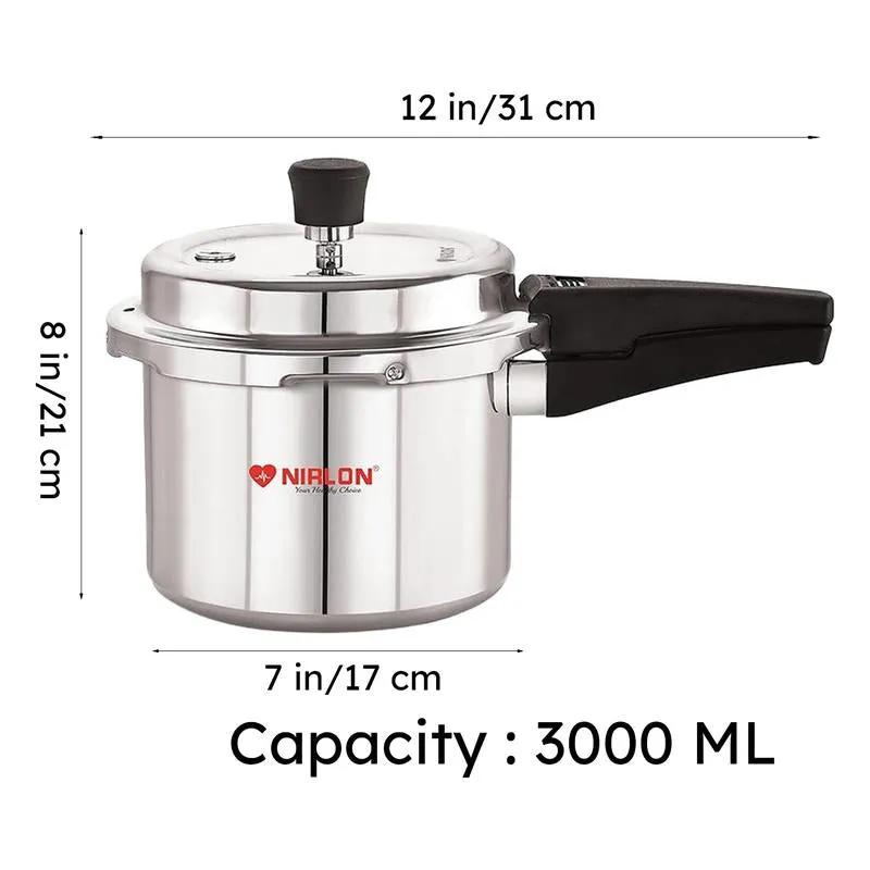 Nirlon Alumina Pressure Cooker - 3000 mL/ 8 Inches media 8