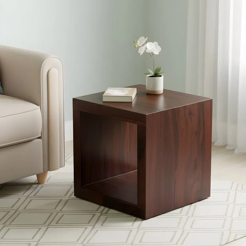 Pverox Sheesham Wooden Side & Bedside Table - Brown media 3