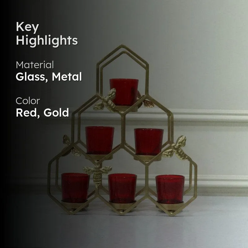 Kailan Pyramid Tealight Holder - Red media 2