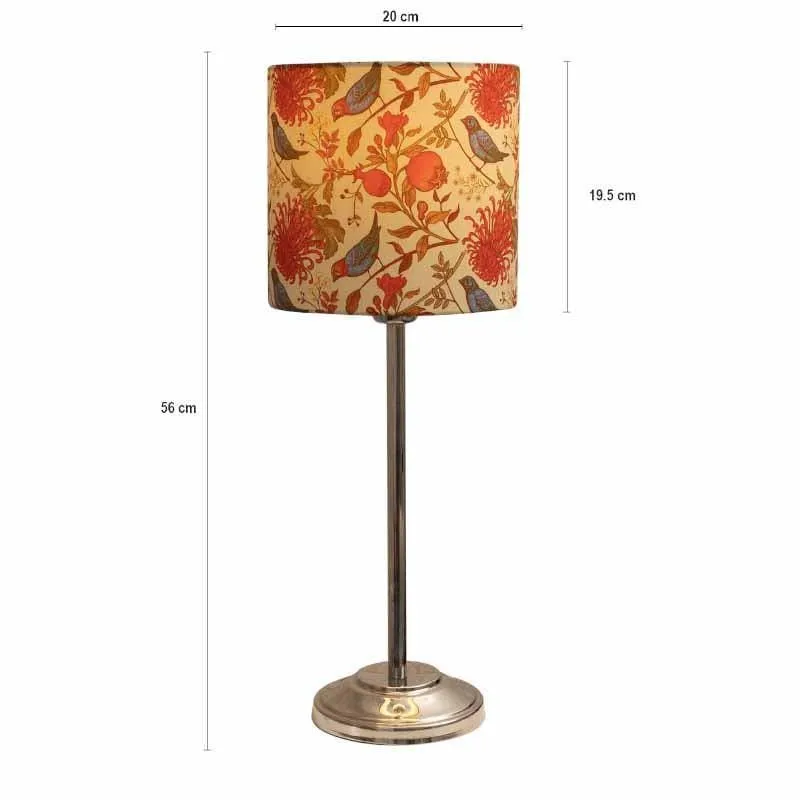 Amber Silver Fabric Table Lamp - Multicolor media 7