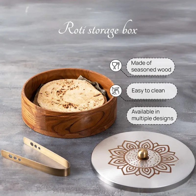 Acacia Roti Box - Floral Silver media 4