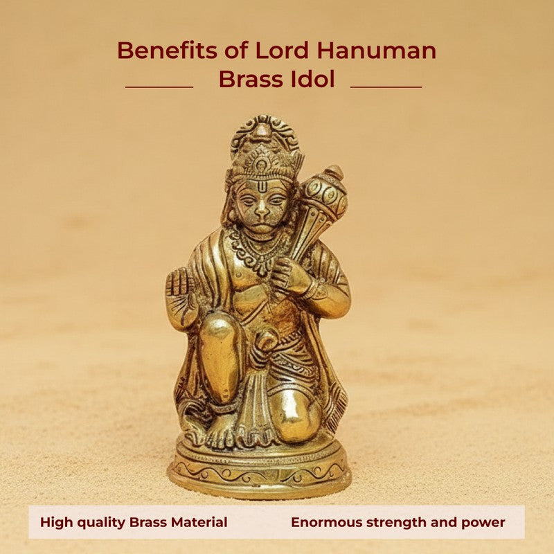 Lord Hanuman Divine Brass Idol media 6