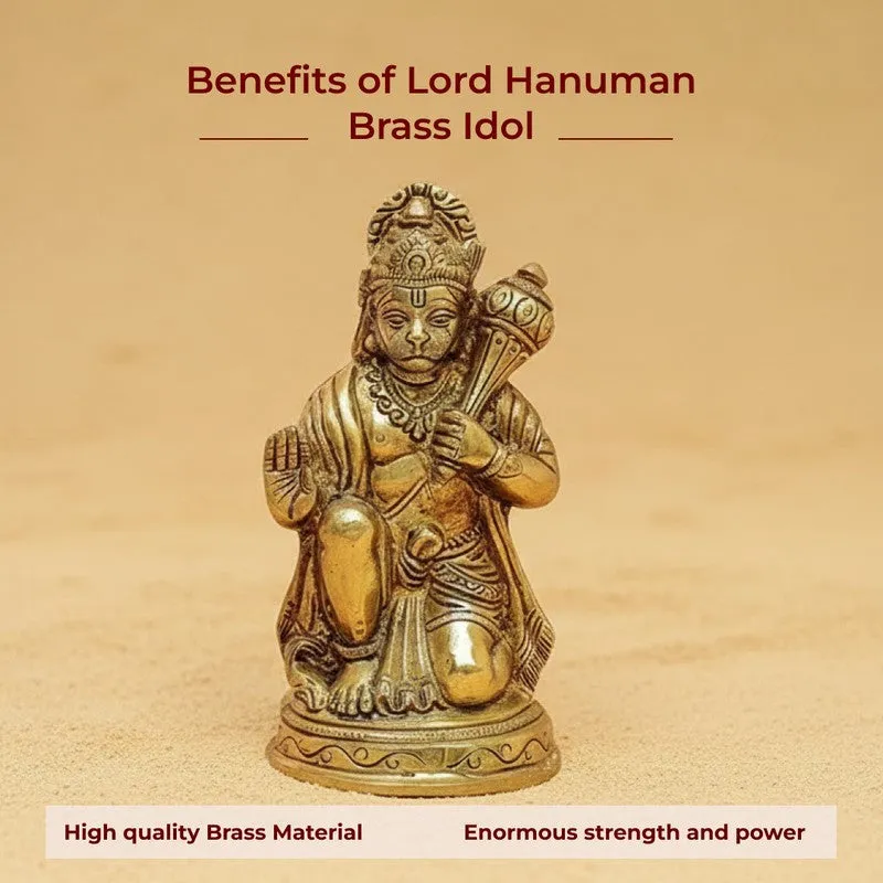 Lord Hanuman Divine Brass Idol media 6