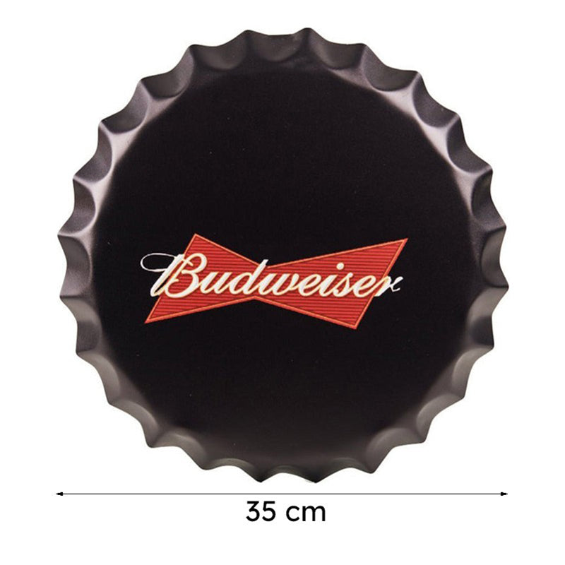 Budweiser Black Bottle Cap Metal Wall Accent media 8