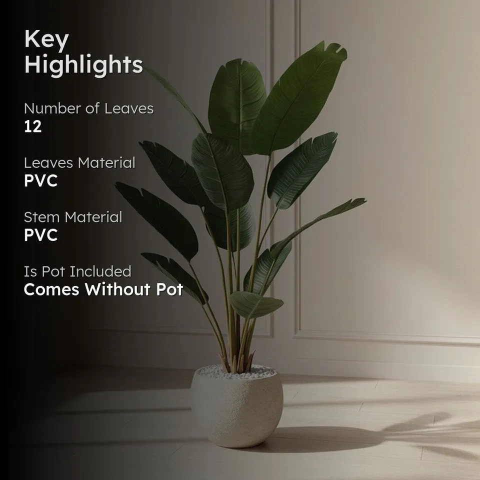 Artificial Travellers Palm Plant Without Pot - 4.9 Feet media 2