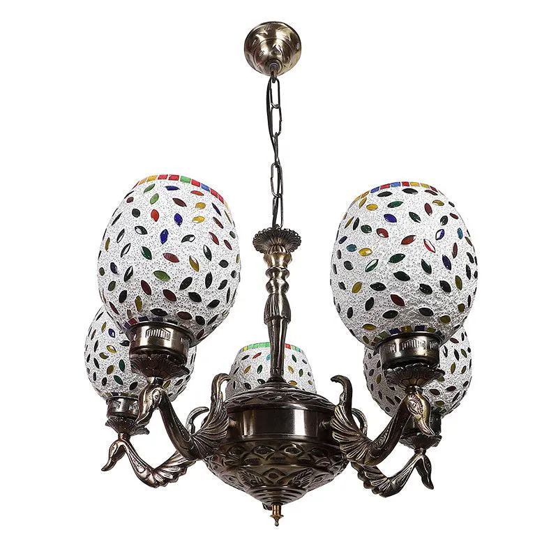 Nira Mayoora Mosaic Golden Antique Ceiling Lamp media 3