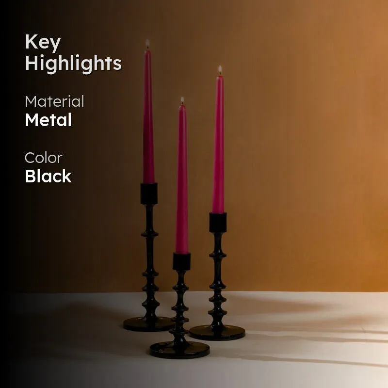 Black Radiance - Set of 3 Candle Stands media 2