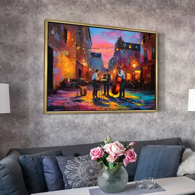 Twilight Street Canvas Wall Painting With Frame media 6
