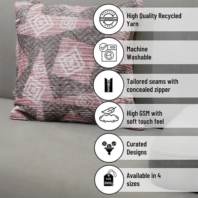 SquareDrift Cushion Cover (Mauve) - Set Of Three media 7